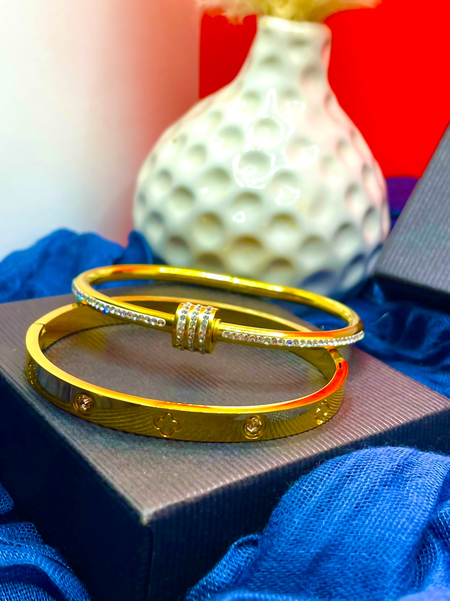 Armreif-Set – Minimalistische Eleganz in Goldoptik