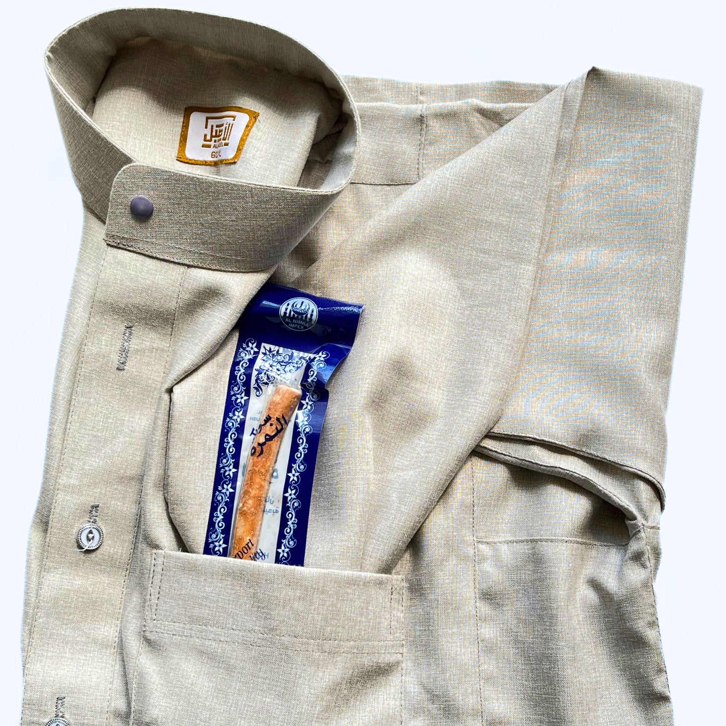 Men's Thobe White + FREE Miswak