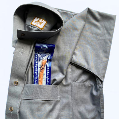 Men's Thobe Dark Grey + FREE Miswak